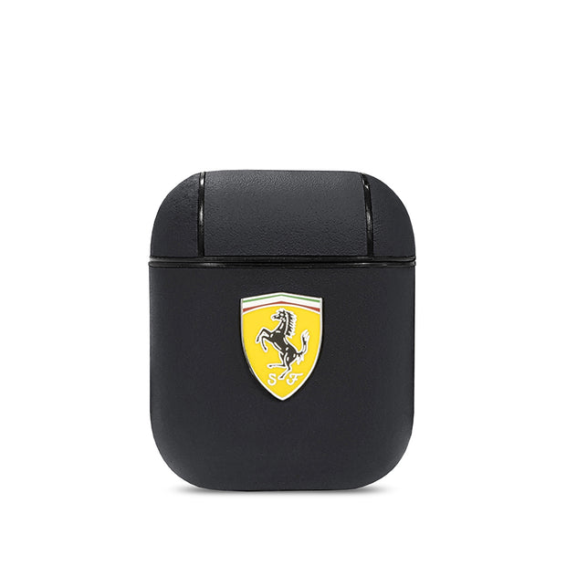 Ferrari AirPods SF Yazılı PU Deri Metal Logolu Kılıf – Fotoğraf 1