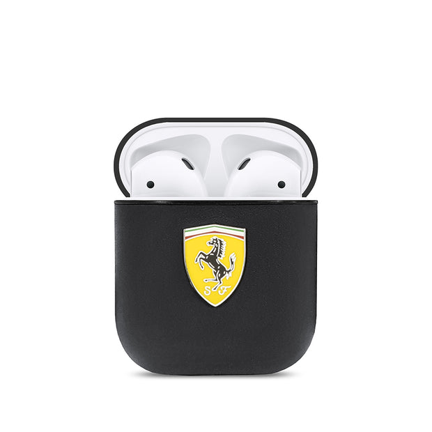 Ferrari AirPods SF Yazılı PU Deri Metal Logolu Kılıf – Fotoğraf 2