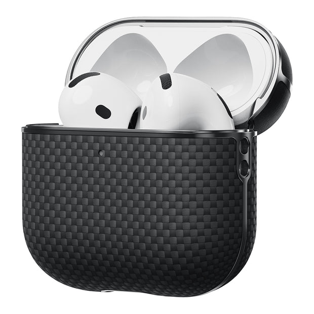 Pitaka AirPods Pro 2 Black-Gray Twill 1500D Aramid Fiber MagSafe Uyumlu Kılıf – Fotoğraf 2