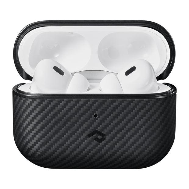 Pitaka AirPods Pro 2 Classic Black-Gray Twill 600D Aramid Fiber MagSafe Uyumlu Kılıf – Fotoğraf 3