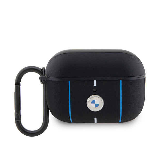 BMW AirPods Pro 2 Mavi Beyaz Çizgili Deri Kılıf – Fotoğraf 1
