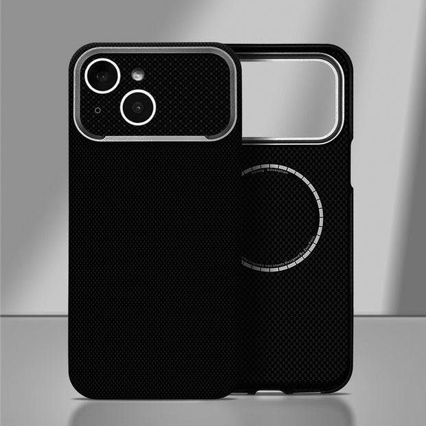 Zore Paris iPhone 13 Zerre 400D Aramid Desenli Sert PC MagSafe Uyumlu Kılıf – Fotoğraf 2