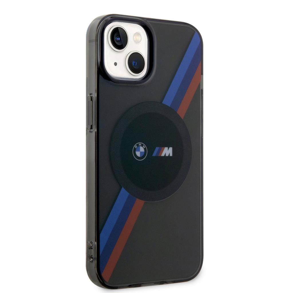 BMW iPhone 14 Şeffaf Tricolor Şeritli MagSafe Uyumlu Kılıf – Fotoğraf 3