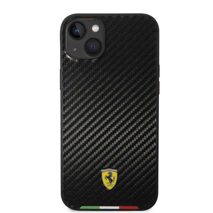 Ferrari iPhone 14 Plus İtalyan Bayraklı Karbon MagSafe Uyumlu Kılıf – Fotoğraf 3