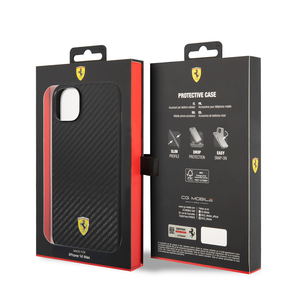 Ferrari iPhone 14 Plus İtalyan Bayraklı Karbon MagSafe Uyumlu Kılıf – Fotoğraf 6