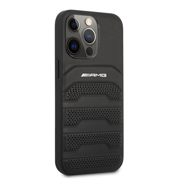 AMG iPhone 14 Pro Uyumlu Leather Çizgili Kabartmalı Tasarımlı Kılıf – Fotoğraf 2