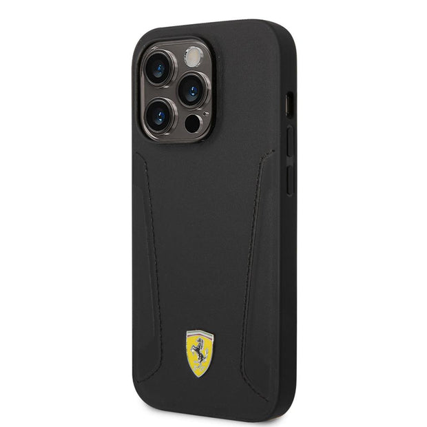 Ferrari iPhone 14 Pro Damgalı Kenarlı Deri MagSafe Uyumlu Kılıf – Fotoğraf 2