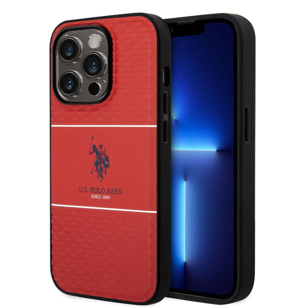 U.S. Polo Assn. iPhone 14 Pro Deri Şeritli Logolu Kılıf – Fotoğraf 1