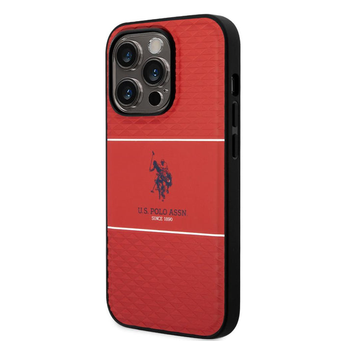 U.S. Polo Assn. iPhone 14 Pro Deri Şeritli Logolu Kılıf – Fotoğraf 2