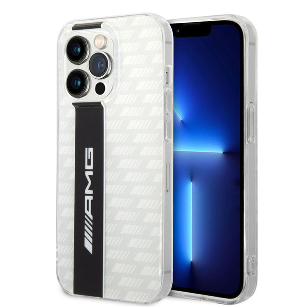 AMG iPhone 14 Pro Max Uyumlu Şeffaf Çift Katmanlı Karbon Desenli II Kılıf – Fotoğraf 1