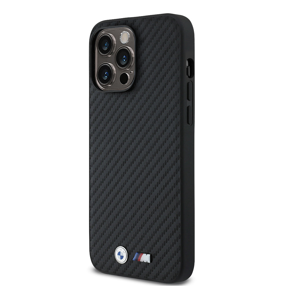 BMW iPhone 14 Pro Max Karbon Fiber Görünümlü Deri MagSafe Uyumlu Kılıf – Fotoğraf 2