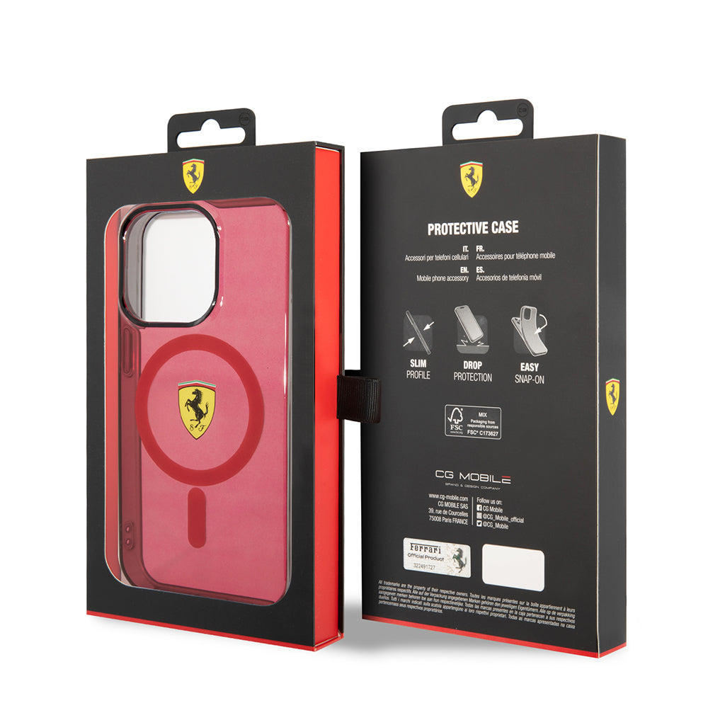 Ferrari iPhone 14 Pro Max Yarı Şeffaf MagSafe Uyumlu Kılıf – Fotoğraf 6