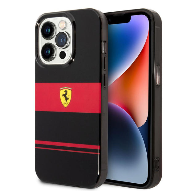 Ferrari iPhone 14 Pro Max Yatay Çizgili MagSafe Uyumlu Kılıf – Fotoğraf 1