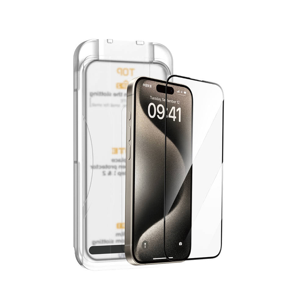 SQ-008 iPhone 14 Pro Max Oleofobik Ekran Koruyucu + Uygulama Aparatı – Fotoğraf 1