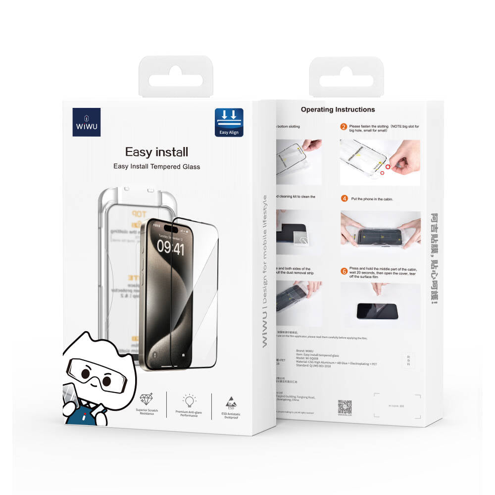 SQ-008 iPhone 14 Pro Max Oleofobik Ekran Koruyucu + Uygulama Aparatı – Fotoğraf 5