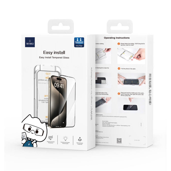 SQ-008 iPhone 14 Pro Max Oleofobik Ekran Koruyucu + Uygulama Aparatı – Fotoğraf 5