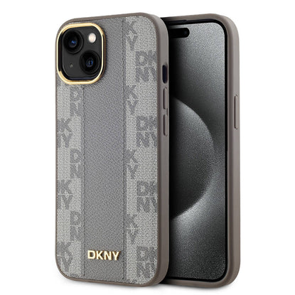 DKNY iPhone 15 Checkered Pattern 3D MagSafe Uyumlu Kılıf – Fotoğraf 1