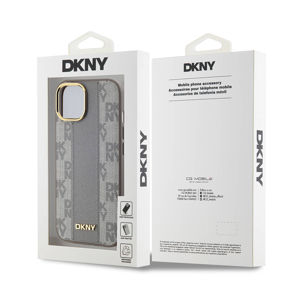 DKNY iPhone 15 Checkered Pattern 3D MagSafe Uyumlu Kılıf – Fotoğraf 4
