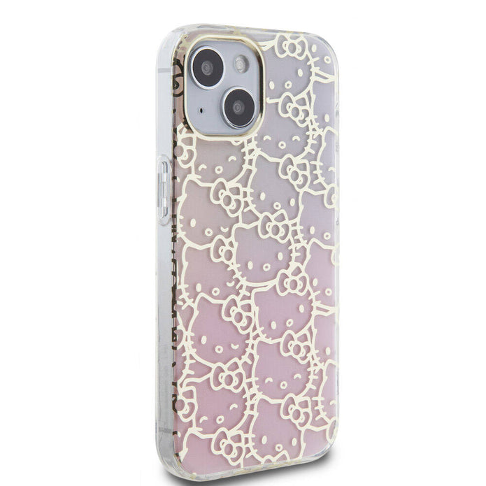 Hello Kitty iPhone 15 Renk Geçişli Elektroplating Kitty Head Kılıf – Fotoğraf 4