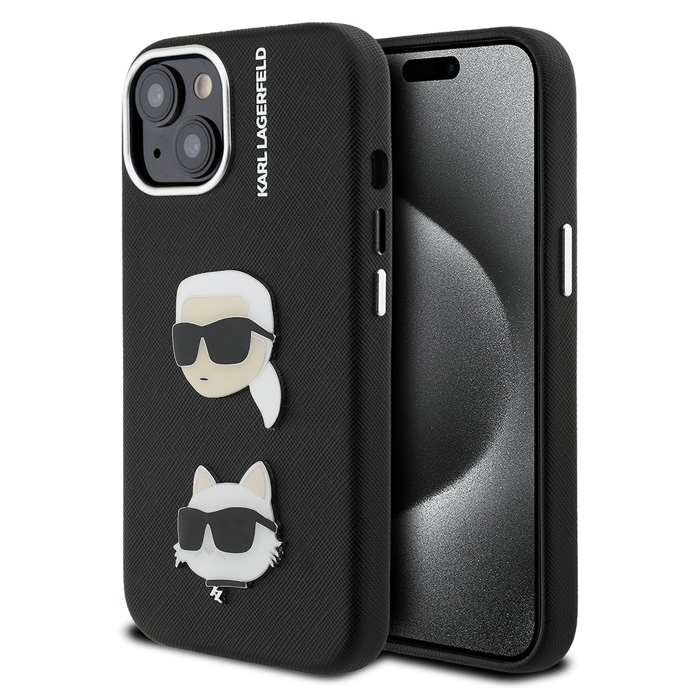 Karl Lagerfeld iPhone 15 K&C Heads Pin Kılıf