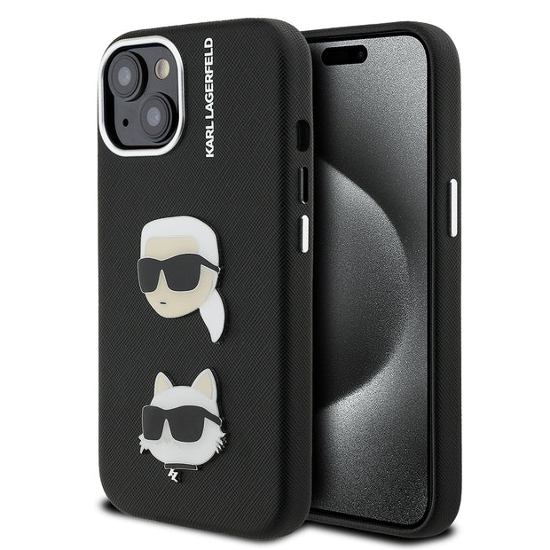 Karl Lagerfeld iPhone 15 K&C Heads Pin Kılıf – Fotoğraf 1