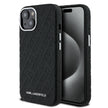 Karl Lagerfeld iPhone 15 Damgalı PU Deri Metal Yazı Logolu Kılıf