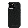 Karl Lagerfeld iPhone 15 Damgalı PU Deri Metal Yazı Logolu Kılıf