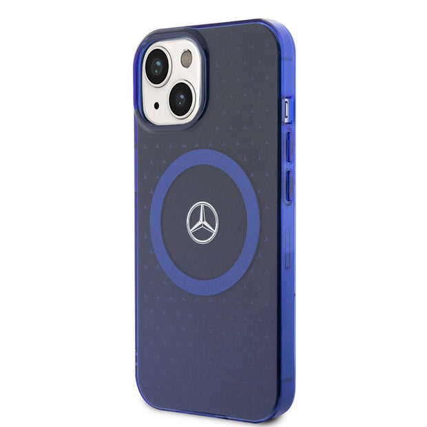 Apple iPhone 15 Kılıf Mercedes Benz Orjinal Lisanslı M-safe Şarj Özellikli Çift Katmanlı Mavi Yıldız Desenli Kapak – Fotoğraf 2