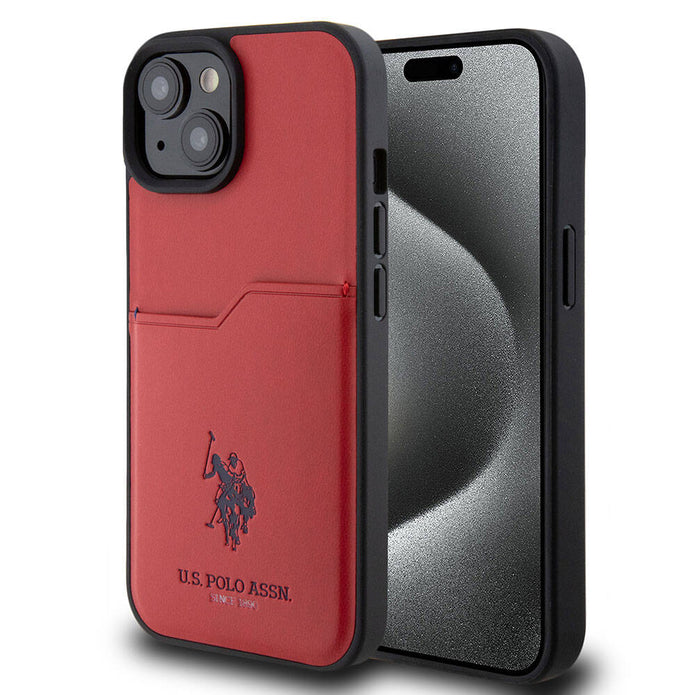 U.S. Polo Assn. iPhone 15 Logolu PU Kartlıklı Kılıf – Fotoğraf 1
