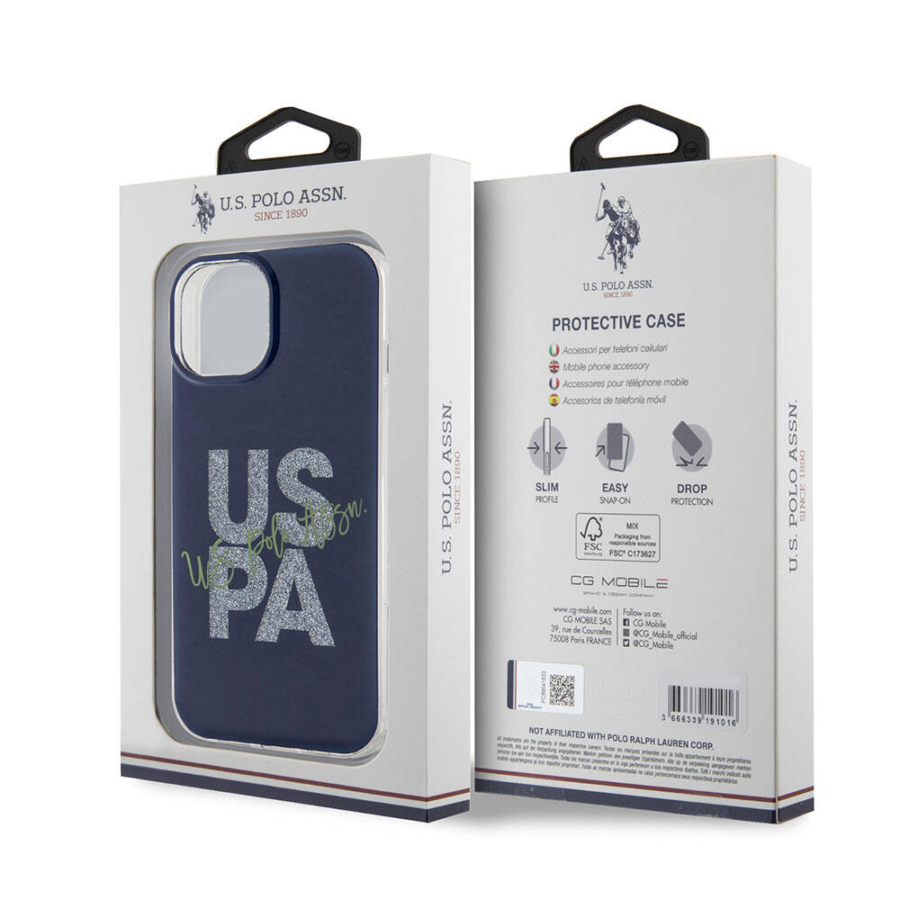 U.S. Polo Assn. iPhone 15 Simli Parlak Alfabe Kılıf – Fotoğraf 14