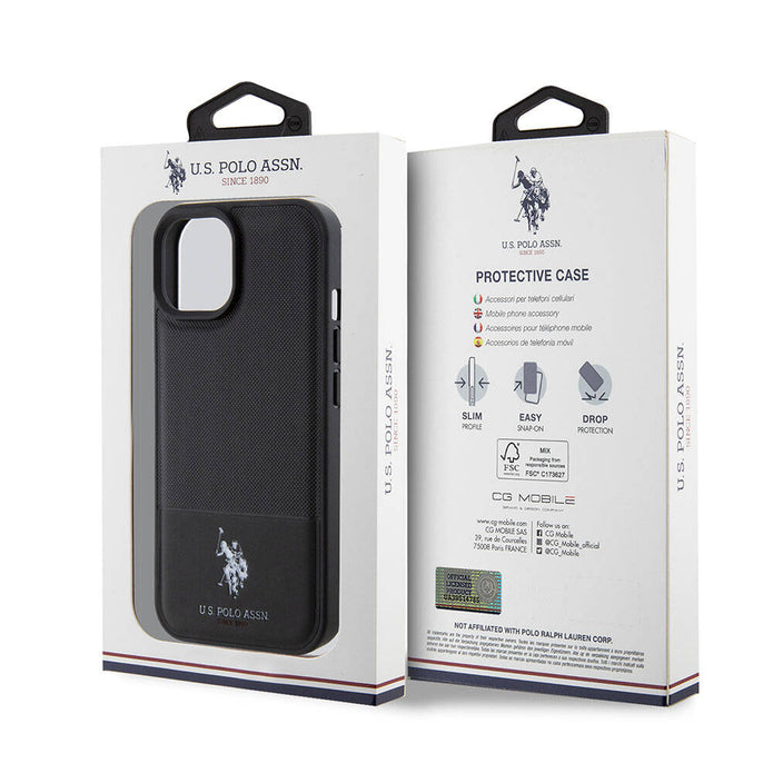 U.S. Polo Assn. iPhone 15 Örgü Desenli Suni Deri Kılıf – Fotoğraf 14