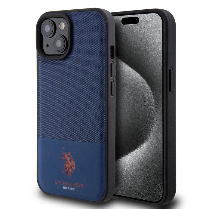U.S. Polo Assn. iPhone 15 Örgü Desenli Suni Deri Kılıf