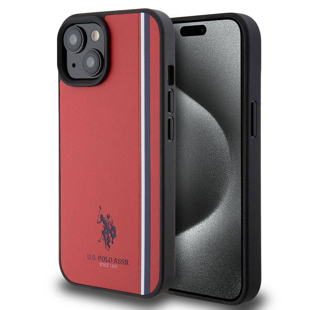 U.S. Polo Assn. iPhone 15 Üç Renk Şerit Logolu Kılıf