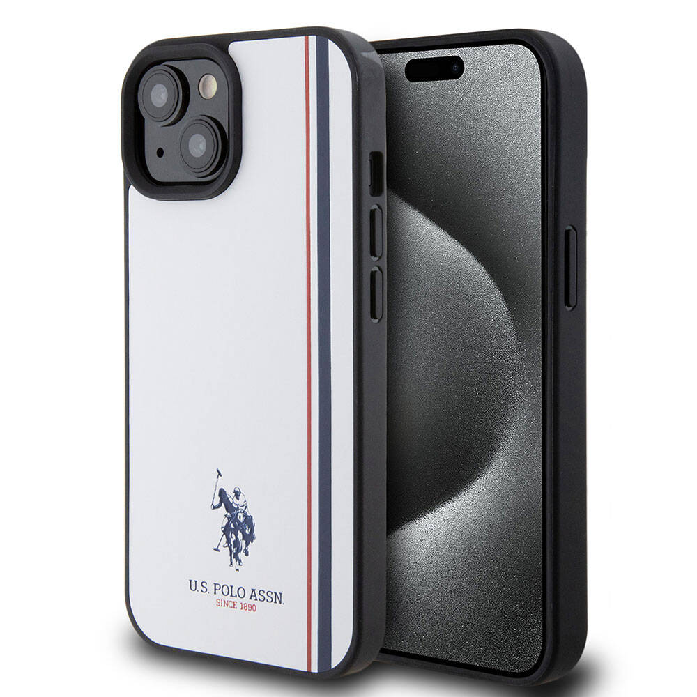 U.S. Polo Assn. iPhone 15 Üç Renk Şerit Logolu Kılıf