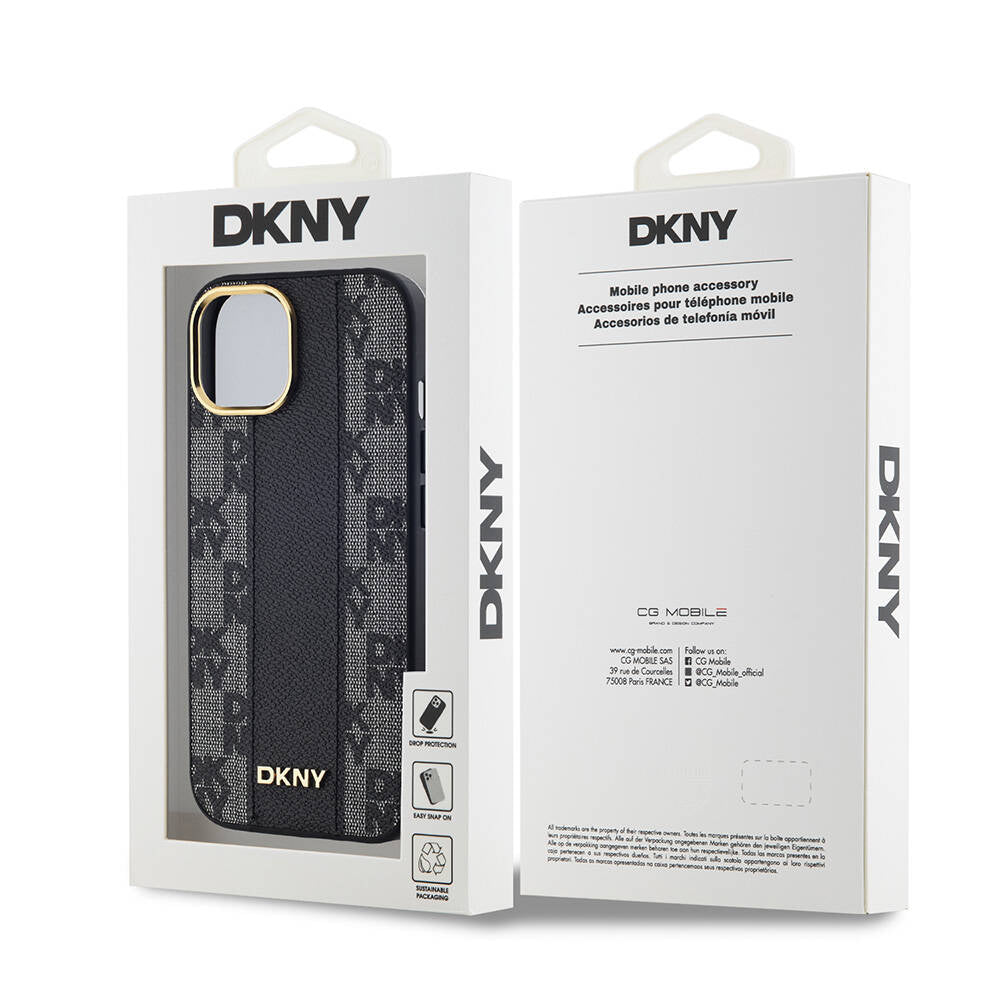 DKNY iPhone 15 Plus Checkered Pattern 3D MagSafe Uyumlu Kılıf – Fotoğraf 4
