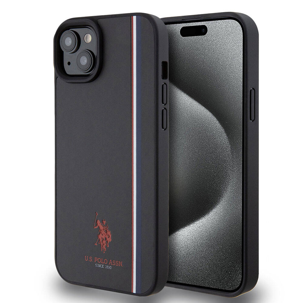 U.S. Polo Assn. iPhone 15 Plus Üç Renk Şerit Logolu Kılıf – Fotoğraf 1