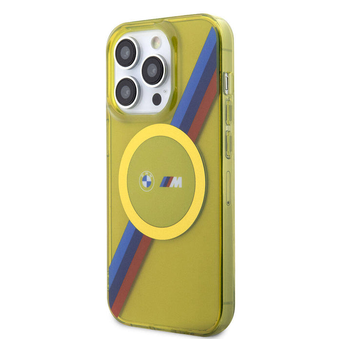 BMW iPhone 15 Pro Tricolor Stripes Şeffaf MagSafe Uyumlu Kılıf – Fotoğraf 2