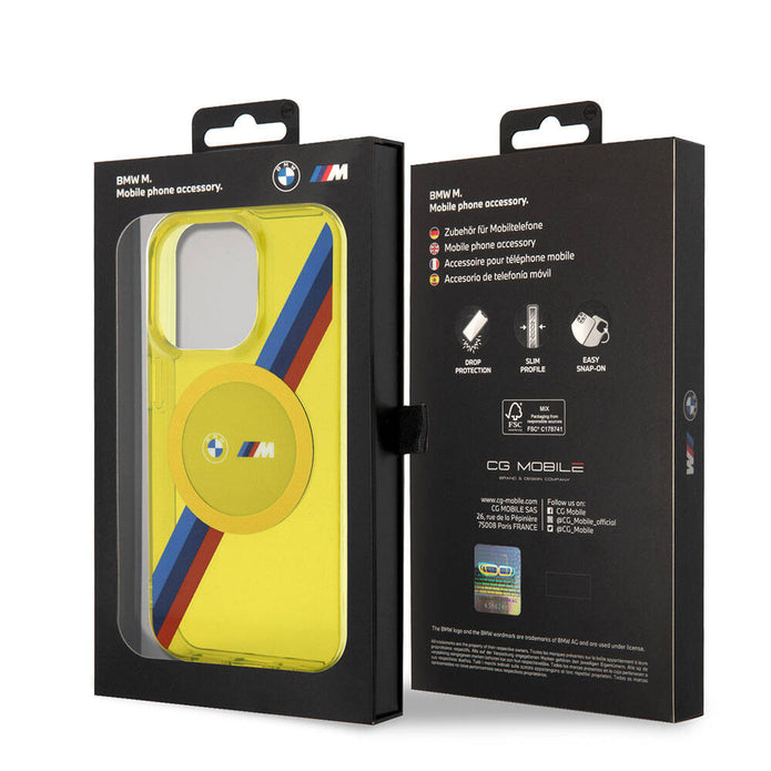 BMW iPhone 15 Pro Tricolor Stripes Şeffaf MagSafe Uyumlu Kılıf – Fotoğraf 6