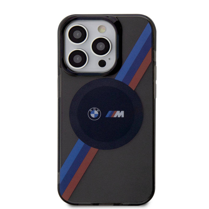 BMW iPhone 15 Pro Tricolor Stripes Şeffaf MagSafe Uyumlu Kılıf – Fotoğraf 9