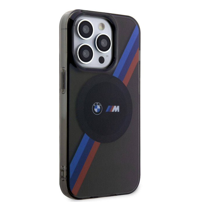 BMW iPhone 15 Pro Tricolor Stripes Şeffaf MagSafe Uyumlu Kılıf – Fotoğraf 10