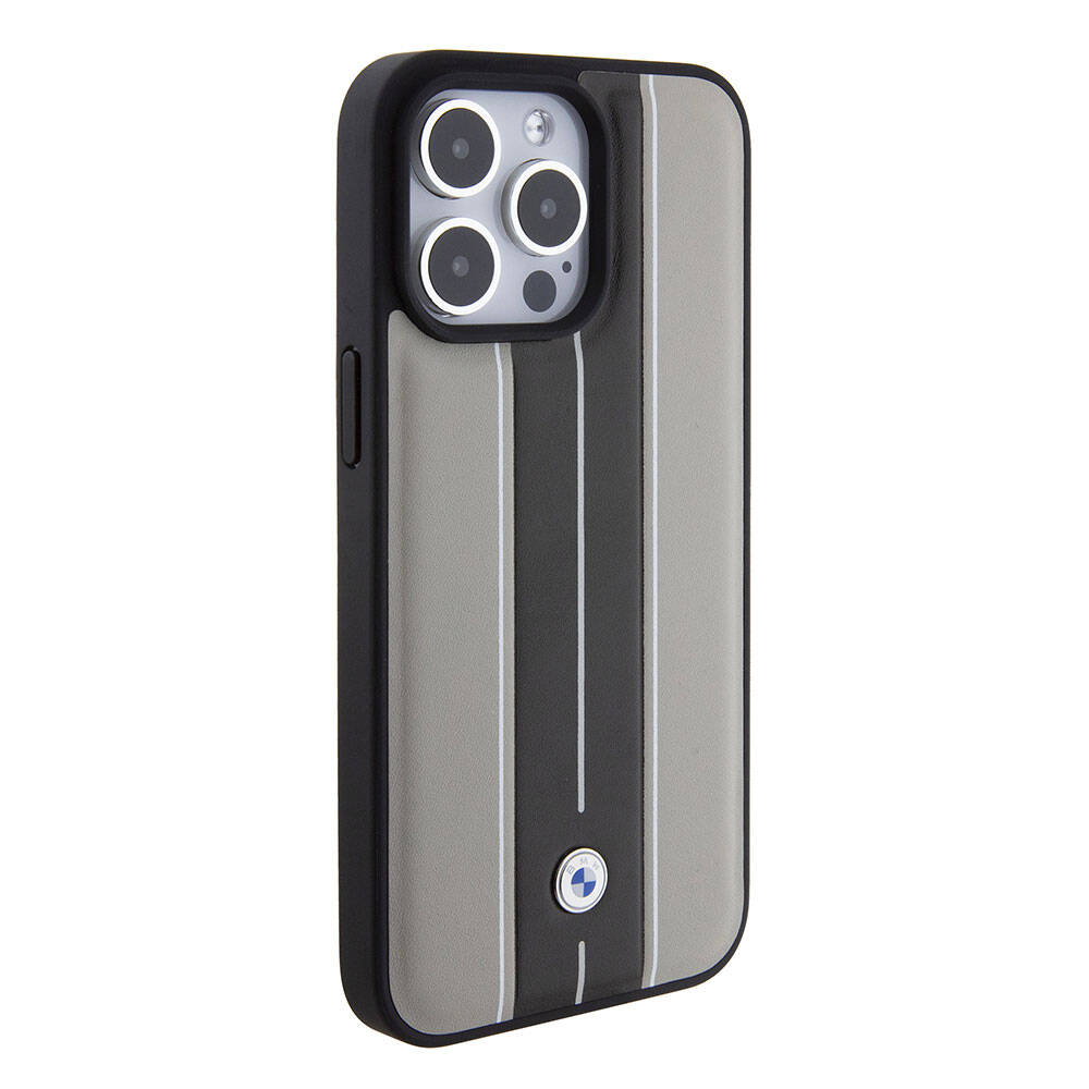 BMW iPhone 15 Pro Çift Şeritli Deri Kılıf – Fotoğraf 4