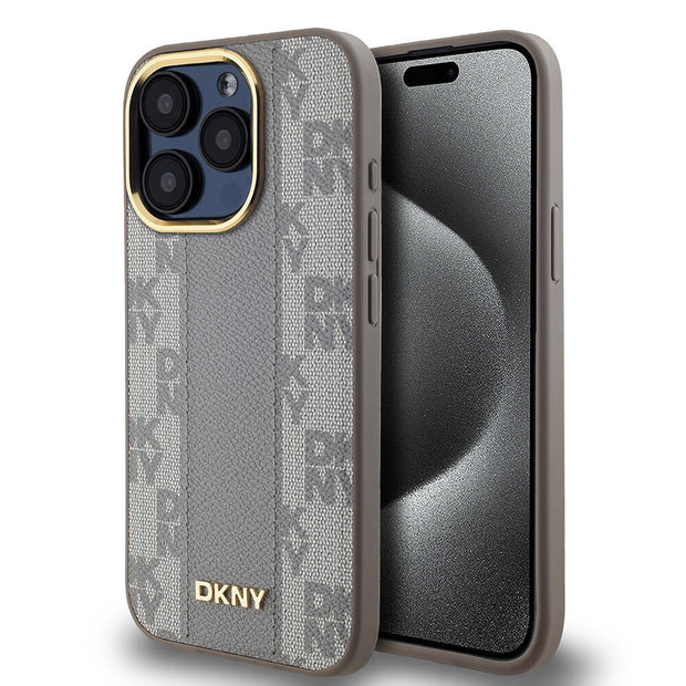 DKNY iPhone 15 Pro Checkered Pattern 3D MagSafe Uyumlu Kılıf – Fotoğraf 1