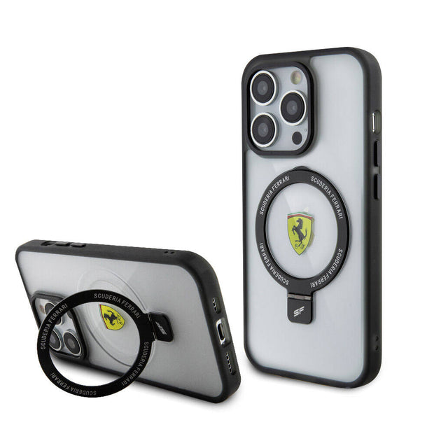 Ferrari iPhone 15 Pro Buzlu Standlı MagSafe Uyumlu Kılıf – Fotoğraf 1