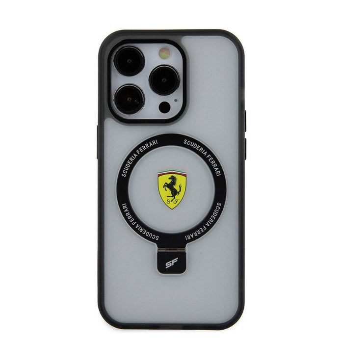 Ferrari iPhone 15 Pro Buzlu Standlı MagSafe Uyumlu Kılıf – Fotoğraf 4