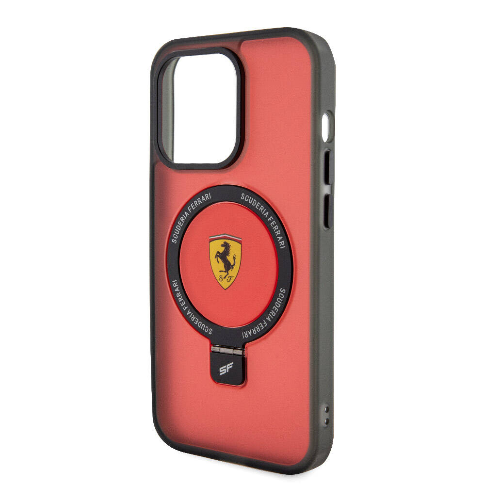 Ferrari iPhone 15 Pro Buzlu Standlı MagSafe Uyumlu Kılıf – Fotoğraf 13