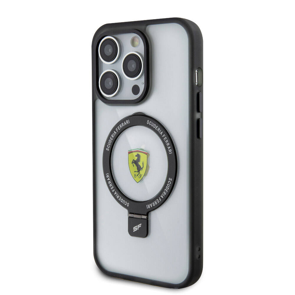 Ferrari iPhone 15 Pro Buzlu Standlı MagSafe Uyumlu Kılıf – Fotoğraf 16