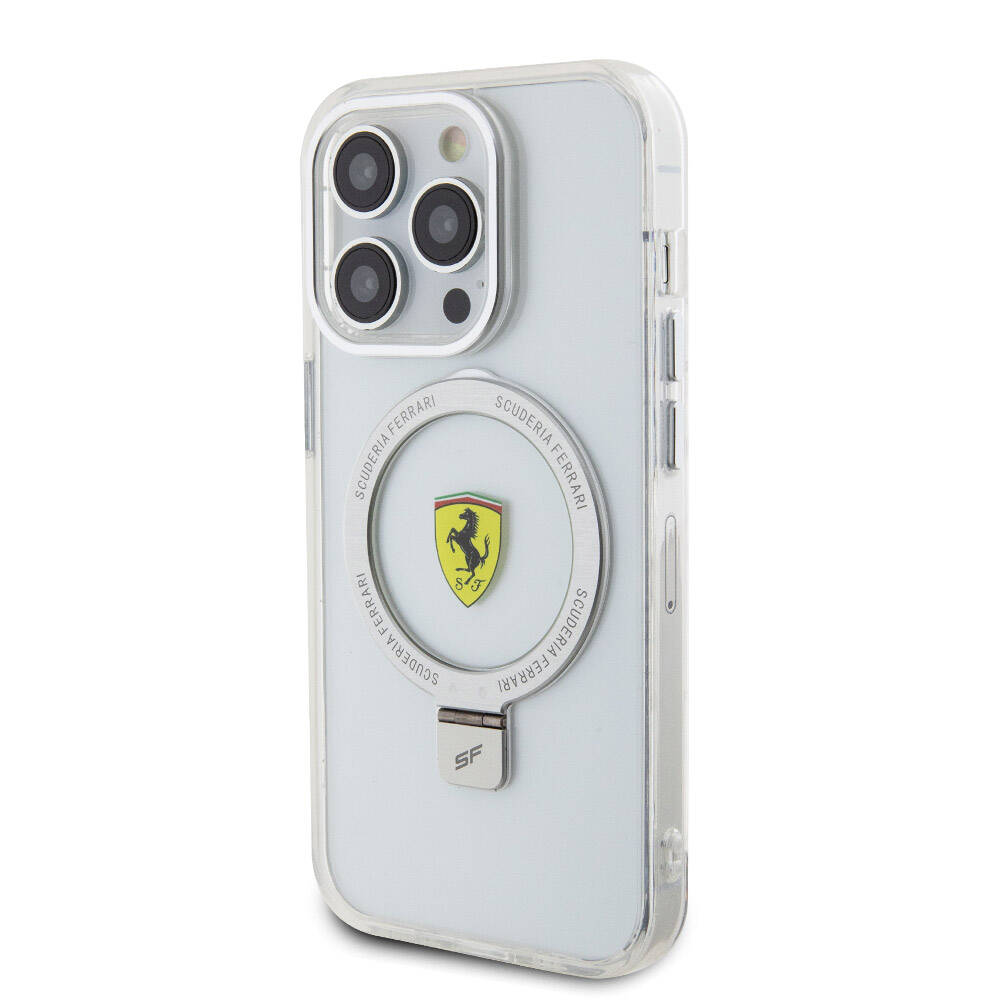 Ferrari iPhone 15 Pro Buzlu Standlı MagSafe Uyumlu Kılıf – Fotoğraf 17