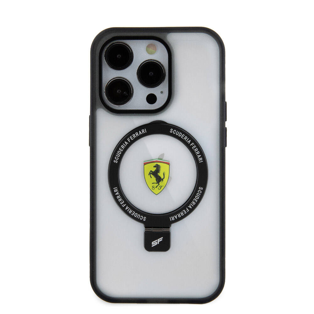 Ferrari iPhone 15 Pro Buzlu Standlı MagSafe Uyumlu Kılıf – Fotoğraf 19
