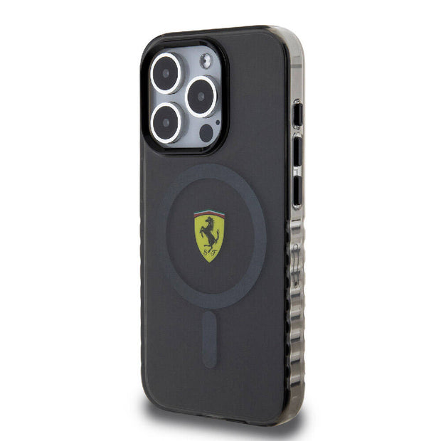 Ferrari iPhone 15 Pro Tırtıklı Kenarlı Logolu MagSafe Uyumlu Kılıf – Fotoğraf 2