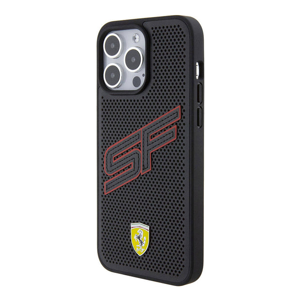 Ferrari iPhone 15 Pro Büyük SF Yazılı Delikli Dikişli PU Kılıf – Fotoğraf 2